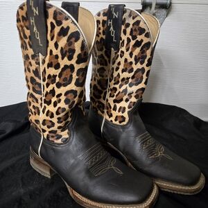 Leopard Print Tin Haul Boots